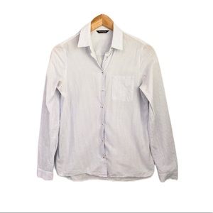 Massimo Dutti Blue Pinstriped Button Down Size 4